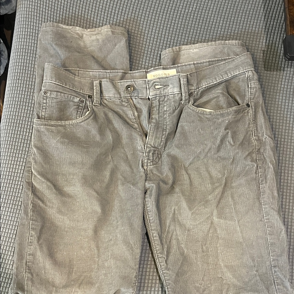 Sonoma Men's Light Gray Bootcut Corduroy Pants